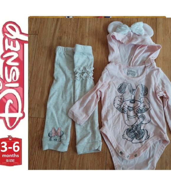 ⭐️3/$30 - Minnie Mouse Outfit, Size 3-6 months, Disney, EUC - Picture 1 of 11